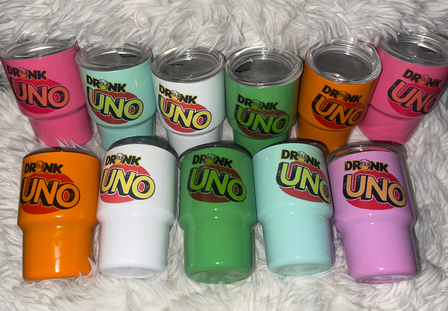 Individual uno shot glass tumblers